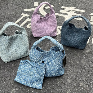 Sites d'achat en ligne les moins chers <span class=keywords><strong>Sac</strong></span> à bandoulière long à poignée unique en tissu denim exquis avec poche intérieure <span class=keywords><strong>Sac</strong></span> à <span class=keywords><strong>main</strong></span> tissé <span class=keywords><strong>pour</strong></span> femme - Product Image 1