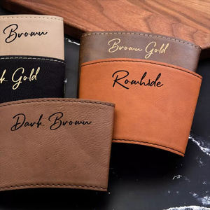 <span class=keywords><strong>Portabicchieri</strong></span> in pelle riutilizzabile personalizzato con bolle di caffè e tazza da tè - Product Image 6