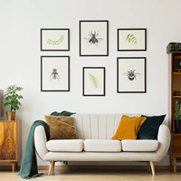 Caja de Fotos Negra Decorativa de Madera Estilo Europeo Clásico, Hecha a Mano, Ecológica, Tamaños Personalizados 4X6 5X7 A3 A4, para Pared