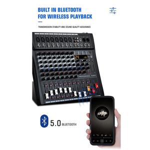 Mezcladora de Audio Profesional para Estudio, Diseño Ligero, Mezcladora de DJ de 12 Canales para KTV CLUB con Función de Eco, Alimentación Fantasma de 48V, 40W - Product Image 3