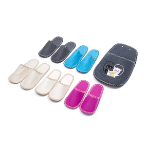 Chaussons en <span class=keywords><strong>feutre</strong></span> d'hôtel bon marché d'usine pour spa, voyage, maison - Product Image 2