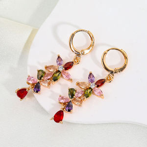 Juego de Collar y Aretes de Lujo con Baño de Oro y Circonitas en Forma de Gota de Agua para Mujer, Joyería para Compromiso, Boda y Fiesta Nupcial - Product Image 3