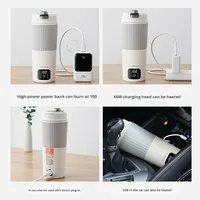 Bouilloire Électrique Portable Tout-en-un Isolée, Alimentation USB pour Voiture, Acier Inoxydable, Contrôle Numérique, Arrêt Automatique, Usage Domestique