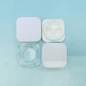 <b>Mini</b> 9ml Glass Jar White Plastic Lid Child-Resistant Cosmetics Packaging Face Oil Cream Loose Powder Custom Logo Silk Screen - Product Image 1