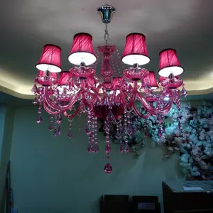 europäische kristalllampe farbiges glas kronleuchter rosa rot cafe fernseherlampe kleidung shop schönheitssalon kreativer kronleuchter