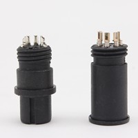 Connecteur mâle M12 5 broches étanche IP67, boîtier en laiton et nylon, 10A, 500V, noir