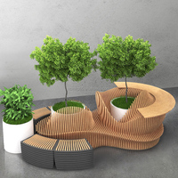 Banc de loisirs moderne en bois traité anti-insectes, chaise d'attente pour centre commercial, parc, salle de sport - Mobilier d'extérieur pour espaces publics HCM