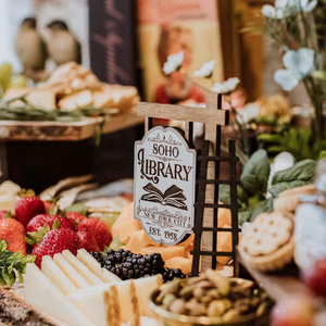 Gifts for Readers Library Sign Wood Bookshelf Mini <strong>Wooden</strong> <strong>SignPost</strong> with Ladder Library Decor - Product Image 4