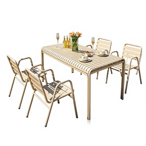 Ensemble table et chaises d'extérieur en alliage d'aluminium pour café, salon de thé, jardin, maison d'hôtes - Ensemble de jardin imperméable et durable - Product Image 1