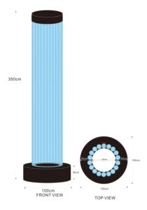 Panneau lumineux LED rond en acrylique personnalisé, effet bulle, pour projet de piliers de hall d'entrée - Product Image 6