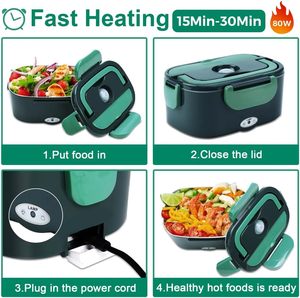 110v/12v Portable 3 en 1 réchauffeur de nourriture chauffant la boîte à lunch électrique, électrique - Product Image 4