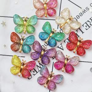 Abalorio de Resina con Forma de Mariposa en Degradado de Color, 25x32MM, Patrón Personalizado para Hacer Joyería DIY, Collar, Pendientes, Llavero, Pinza para el Cabello - Product Image 2