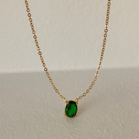   Collier empilable en acier inoxydable plaqué or 18 carats avec pendentif géométrique en zircone exquis et chaînes tendance pour femme