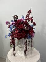 Nouvelle Composition Florale de Mariage 2027 – Centre de Table en Soie Artificielle, Hortensia Vert et Fleur Rose pour Décoration de Fête de Mariage