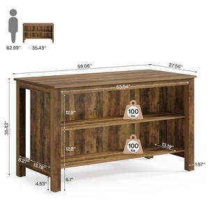 Table de bar à 3 niveaux Tribesigns de 59 pouces avec étagères de rangement, armoire de bar de cuisine rustique marron pour la maison, le <span class=keywords><strong>pub</strong></span> et le salon - Product Image 6