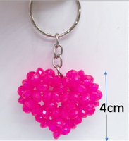 Nouveau créatif fête de mariage bijoux cadeaux perles colorées tissé coeur Rose pendentif Animal fruits croix à la main artisanat porte-clés