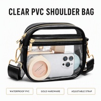 Großhandel OEM Neue Wasserdichte Transparente PVC Mini-Umhängetasche Durchsichtige Kleine Schultertasche mit Goldreißverschluss für Damen Konzert