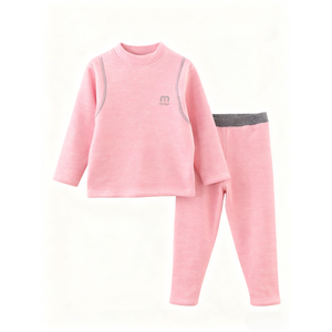 Ensemble de vêtements de nuit pour filles et garçons en gros, imprimé de dessins animés d'hiver, respirant, tissu en velours thermique brossé double face, poids lourd - Product Image 3