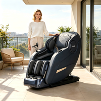 Fauteuil de massage complet inclinable avec structure robuste, chauffage intégral et revêtement en cuir résistant au froid
