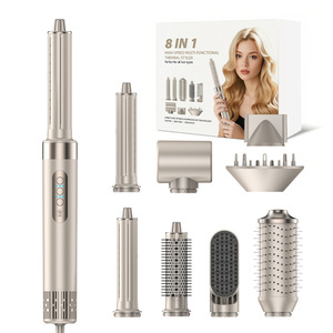 Peigne à air chaud 8 en 1, fer à friser professionnel, lisseur de cheveux, outil de coiffage, peigne lissant automatique, sèche-cheveux - Product Image 1