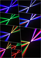 Hochleistungs-100W-Doppelkopf-Beam-Moving-Head-LED-DJ-Bühnenstrahler mit RGBW-Effekt, Grünem Laser und RGB-Streifen