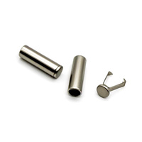 Embouts de cordon en alliage de zinc résistant à l'eau, sans nickel, couleur personnalisée, 6*20MM, pour accessoires de vestes et doudounes