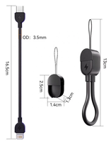 Kabel Data Portabel 60W USB-C ke USB-C Kabel Pengisi Daya 16cm Gantungan Kunci Pengisi Daya Cepat Kabel Transfer Data untuk Ponsel Power Bank