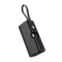 Power Bank ponsel Mini 5000 w, kepala ganda 22.5 mAh dengan kabel tanam colokan ekor tampilan Digital tipe portabel kapsul pengisi daya Cepat