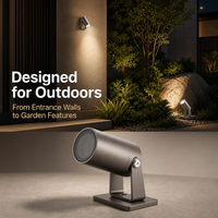 Projecteur LED multi-angles et facile à installer au mur/sur le sol, éclairage architectural pour la décoration extérieure des villas et des paysages