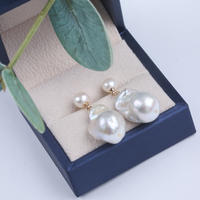 Boucles d'oreilles en perles d'eau douce baroques de mode pour femmes