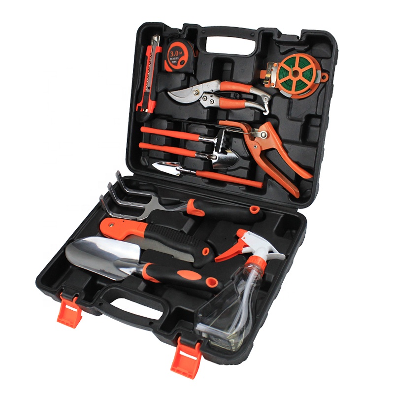 Garden Tools Set, 3 Pack Heavy Duty Gardening Tools Set Include Garden Shovel, Transplant Trowel And Hand Rake With Ergonomic Non-Slip Handle, Aluminum Alloy Lawn For Planting, Orange