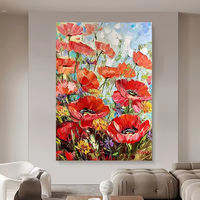 Peint à la main coloré Floral fait à la main Art mural moderne décor à la maison Texture 100% peint à la main peinture à l'huile toile
