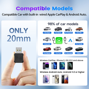 Carlinkit mini siêu cả hai có dây trở thành không dây Carplay Android tự động kênh chỉ đạo bánh xe điều khiển USB Ai hộp xe chơi Bộ chuyển đổi - Product Image 2