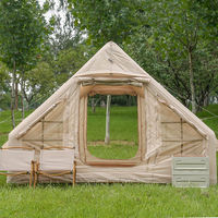 Tente de camping gonflable portable, imperméable, en tissu Oxford 300D, protection UV toutes saisons, avec pompe à air, pour 3-4 personnes, best-seller