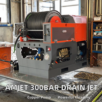 AMJET Convenience 300bar 10gpm Pompe en cuivre pur Haute pression Nettoyeur de canalisations et d'égouts à jet d'eau 27KW Garantie 1 an