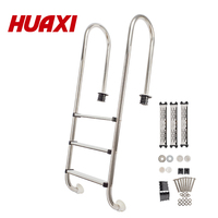 Offre Spéciale – Échelle de Piscine HUAXI en Acier Inoxydable 304/316 Argentée, Série MU, 2 à 5 Marches, Prix Abordable et Durable