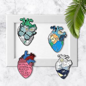 ขายส่งซอฟท์โลหะอวัยวะหัวใจเคลือบ Pins แพทย์พยาบาลหัวใจปกขา - Product Image 3