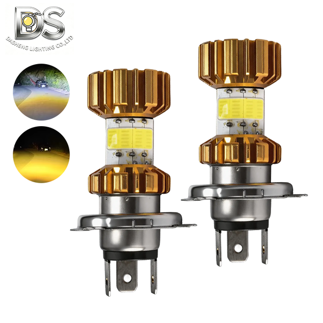 12V-80V Led Motorcycle Headlight Bulb H4 BA20D P15D 12W Motor Led Bulb COB High Low Beam Motorbike Head Lamp