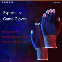 Une paire de gants de jeu à cinq doigts, argentés, compatibles avec les écrans tactiles, anti-transpiration et antidérapants