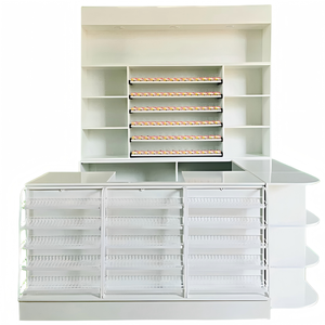 خزانة تبغ والخمور بنمط خشبي لسوبر ماركت طاولة صراف قابلة للفصل مع شاشة زجاجية - Product Image 2