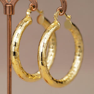 Mayor Gold Plated <b>Hoop</b> <b>Earrings</b> 18K Alloy Unisex Trendy <b>Fashion</b> Jewelry - Product Image 3