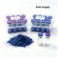 Poudre de tripeptide de cuivre WV GHK-Cu, matière première cosmétique, haute pureté (99%-99,9%), CAS 89030955, formule moléculaire C14H21CuN6O6
