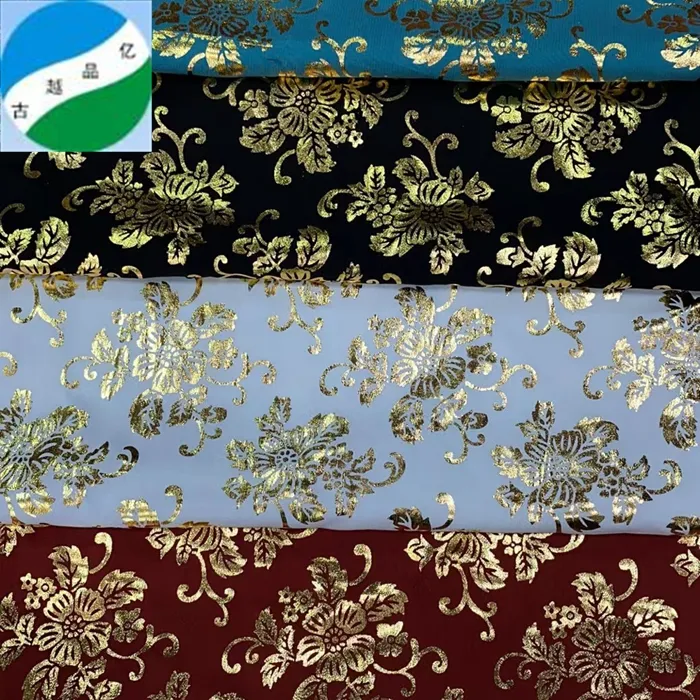 Shaoxing Textile Stock Fabric Lot Woven Print 100% Cotton Rayon Gilding Fabric For Clothing