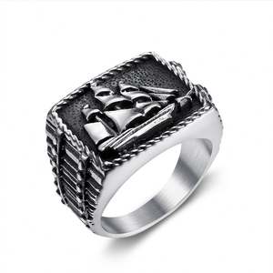 Joyería Nórdica al por Mayor, Anillos de Acero Inoxidable 316 con Diseño de Ancla de Barco de Vela, la Alma del Vikingo, para Hombre y Mujer - Product Image 5