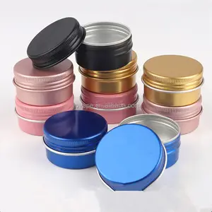 Fancy colored Empty Round Small Decorative Gift 5 ml 10 g 15ml 20g 30 g Tea Tin Cans Jars Aluminum Metal Candle Tins with Lids