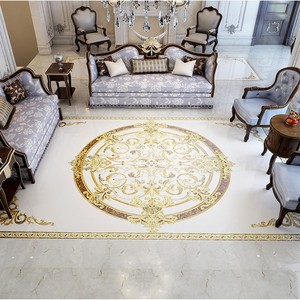 Nhà Máy Tùy Chỉnh Biệt Thự Sàn Gỗ Gạch Vàng-Mạ Vuông Sang Trọng Mô Hình Sàn Gạch Ghép Hình Cho Phòng Khách Thảm Gạch - Product Image 4