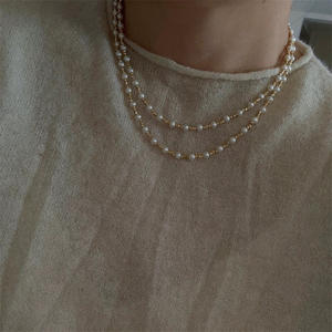 Collar de Perlas de Agua Dulce con Cabeza de Vaca de Plata Pura S925 de Lujo Ligero para Mujer, Cadena de Clavícula con Colgante de Cuerno de Vaca - Product Image 2