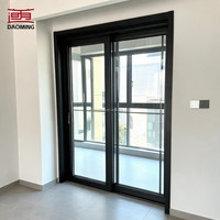 Porte en verre battante horizontale en alliage d'aluminium à pont thermique brisé, insonorisée, de style moderne et minimaliste pour immeuble de bureaux