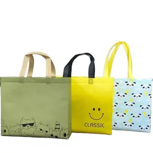 Laminated Custom Non Woven Shopping Handbag Wholesale Eco-friendly Reusable Portable Sundries Storage Shopping Tote Bag