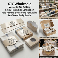 XJY, venta al por mayor, troquelado versátil, acabado brillante, laminación de seda, pliegue alrededor de la Caja, funda, embalaje, toalla de té, bandas para el vientre